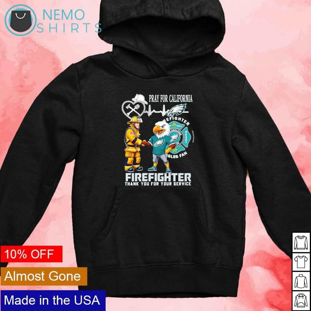Philadelphia Eagles pray for California firefighter - Adult & Kids T-Shirts, Sweatshirts & Hoodies apparel design preview 4
