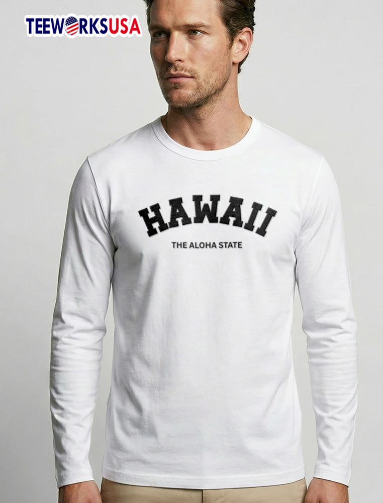 Hawaii The Aloha State Arched Varsity Lettering - Adult & Kids T-Shirts, Sweatshirts & Hoodies apparel design preview 3
