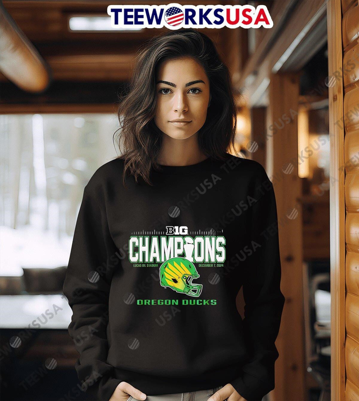 Big Ten Football Conference Champions Oregon Ducks - Adult & Kids T-Shirts, Sweatshirts & Hoodies apparel design preview 6