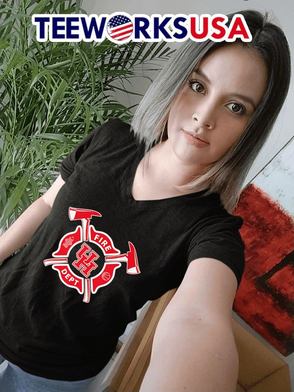 Fire dept Houston Cougars logo - Adult & Kids T-Shirts, Sweatshirts & Hoodies apparel design preview 7