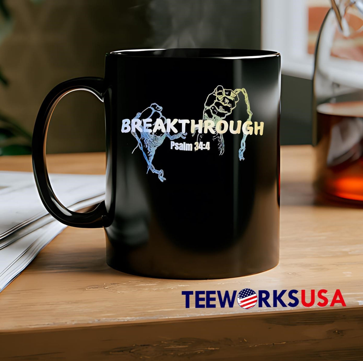 Breakthrough psalm 34 4 chain breaker scripture - Adult & Kids T-Shirts, Sweatshirts & Hoodies apparel design preview 2