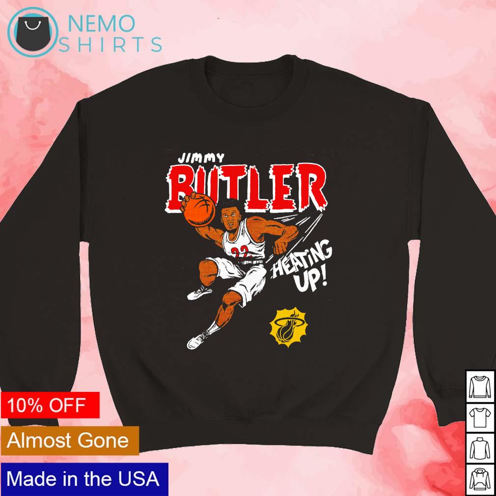 Jimmy Butler Miami Heat no 22 heating up graphic - Adult & Kids T-Shirts, Sweatshirts & Hoodies apparel design preview 3