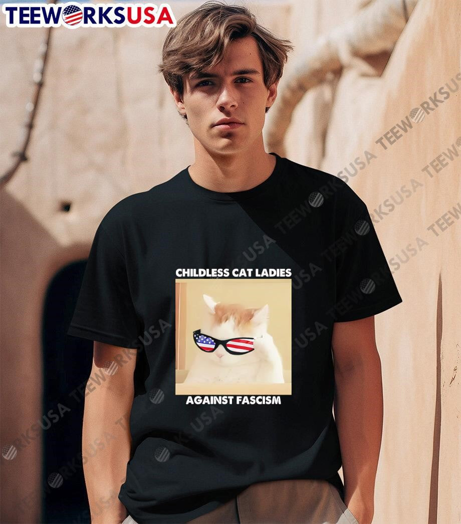 Childless Cat Ladies Against Fascism Kamala Harris - Adult & Kids T-Shirts, Sweatshirts & Hoodies apparel design preview 1