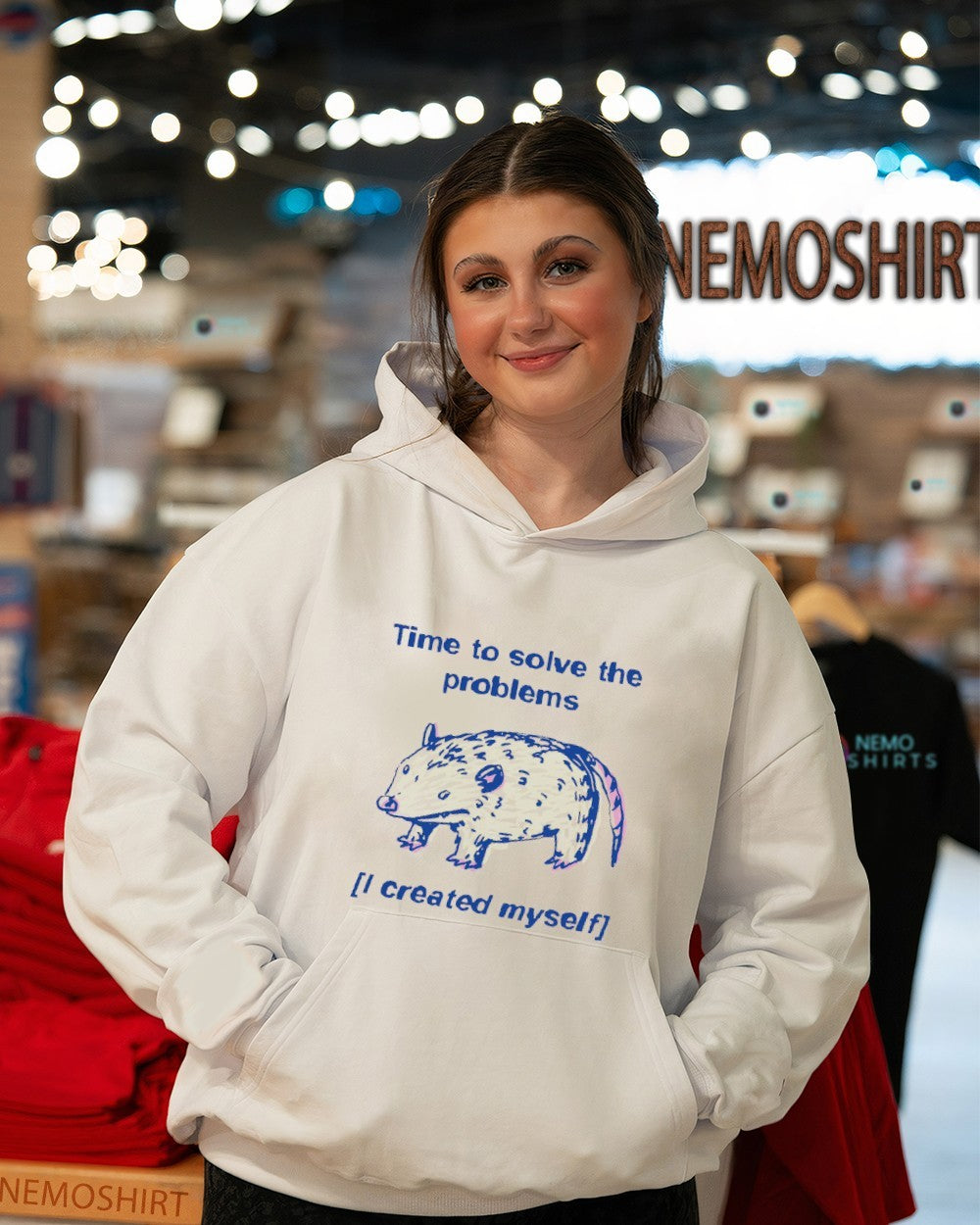 Time to solve the problems I created myself opossum - Adult & Kids T-Shirts, Sweatshirts & Hoodies apparel design preview 3