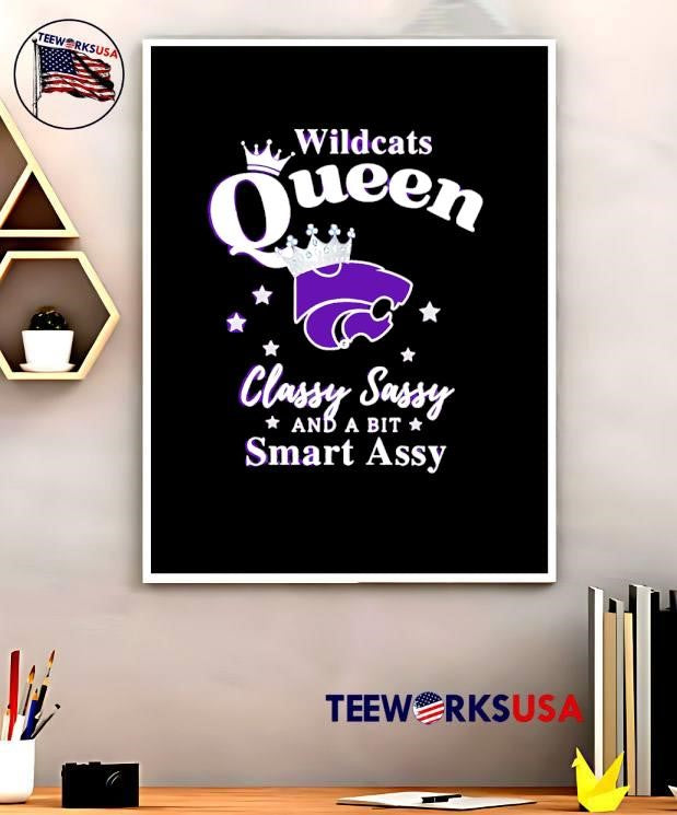 Kansas State Wildcats Queen classy sassy and a bit - Adult & Kids T-Shirts, Sweatshirts & Hoodies apparel design preview 5