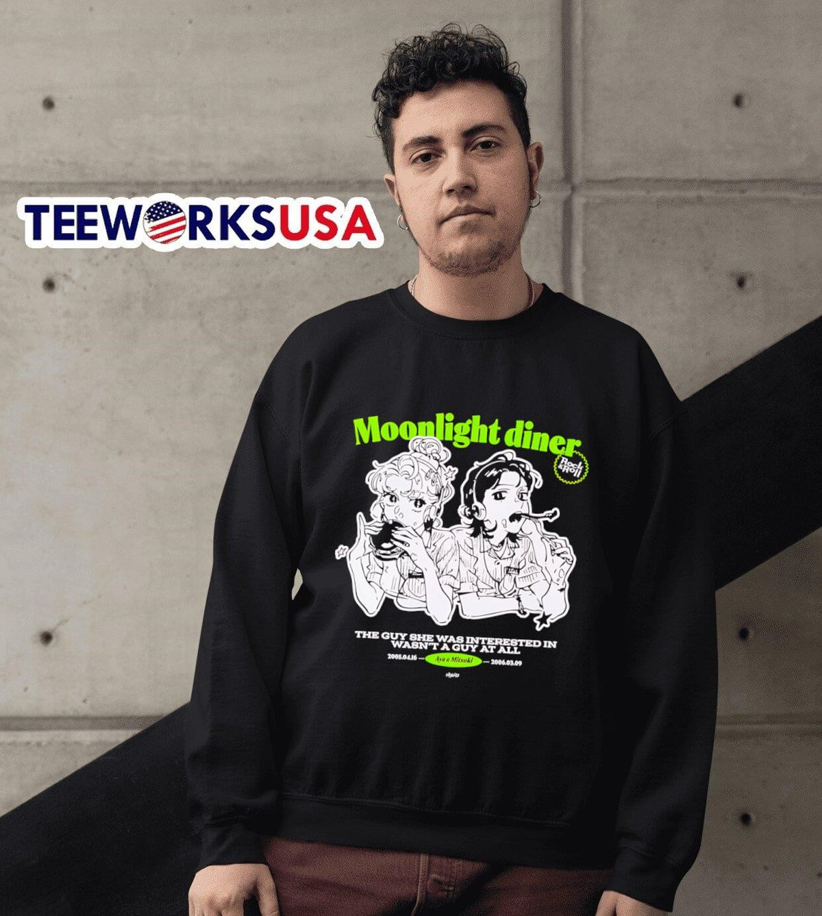 Moonlight diner the guy she was interested - Adult & Kids T-Shirts, Sweatshirts & Hoodies apparel design preview 6