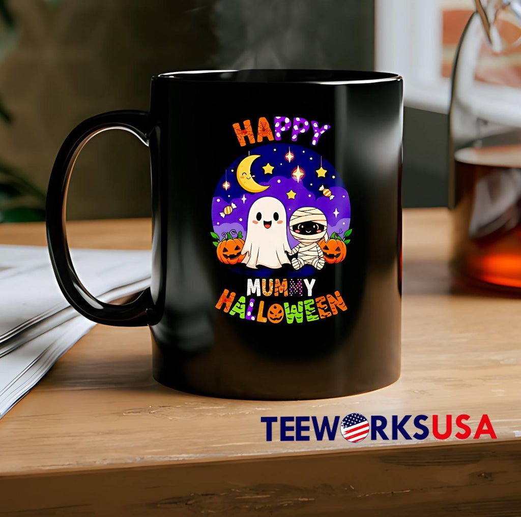 Happy Mummy Halloween 2025 cute - Adult & Kids T-Shirts, Sweatshirts & Hoodies apparel design preview 2