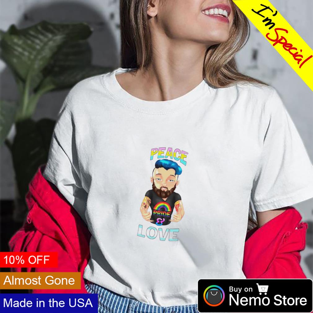 LGBT man Peace Pride and Love - Adult & Kids T-Shirts, Sweatshirts & Hoodies apparel design preview 2