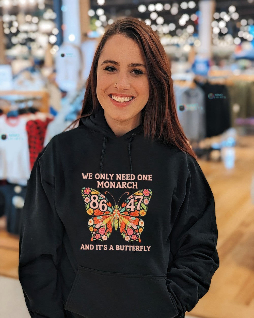 We only need one monarch and it's a butterfly 8647 - Adult & Kids T-Shirts, Sweatshirts & Hoodies apparel design preview 5