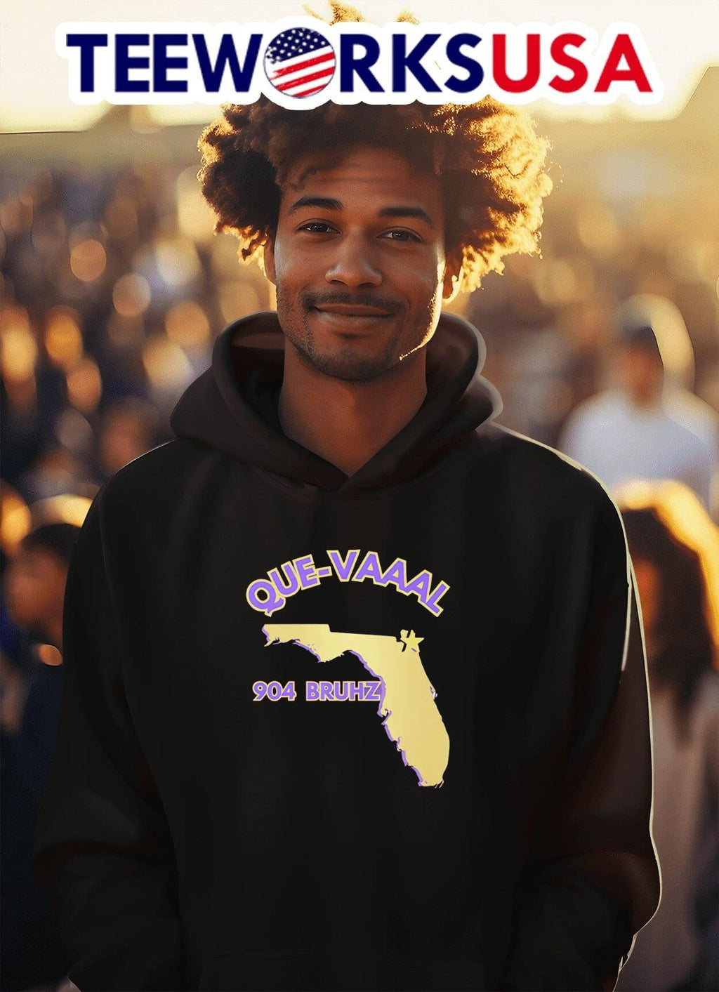 Florida State Map 904 Bruhz Que-Vaaal - Adult & Kids T-Shirts, Sweatshirts & Hoodies apparel design preview 2