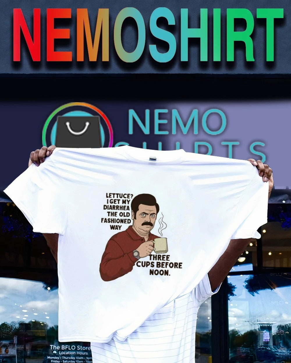 Ron Swanson lettuce I get my diarrhea the old - Adult & Kids T-Shirts, Sweatshirts & Hoodies apparel design preview 1