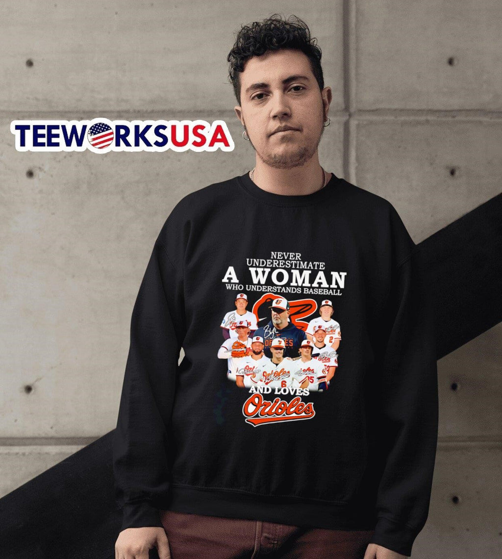 Never underestimate a woman who understands baseball - Adult & Kids T-Shirts, Sweatshirts & Hoodies apparel design preview 6