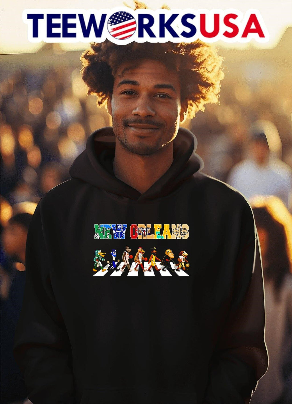 New Orleans Abbey Road mascot - Adult & Kids T-Shirts, Sweatshirts & Hoodies apparel design preview 2