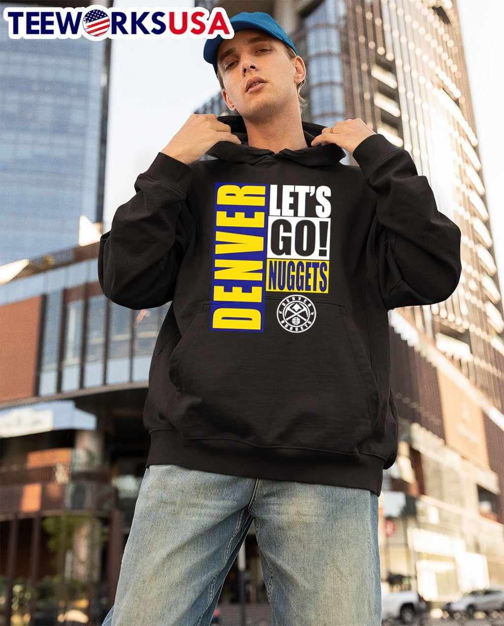 Denver Nuggets let's go design - Adult & Kids T-Shirts, Sweatshirts & Hoodies apparel design preview 3