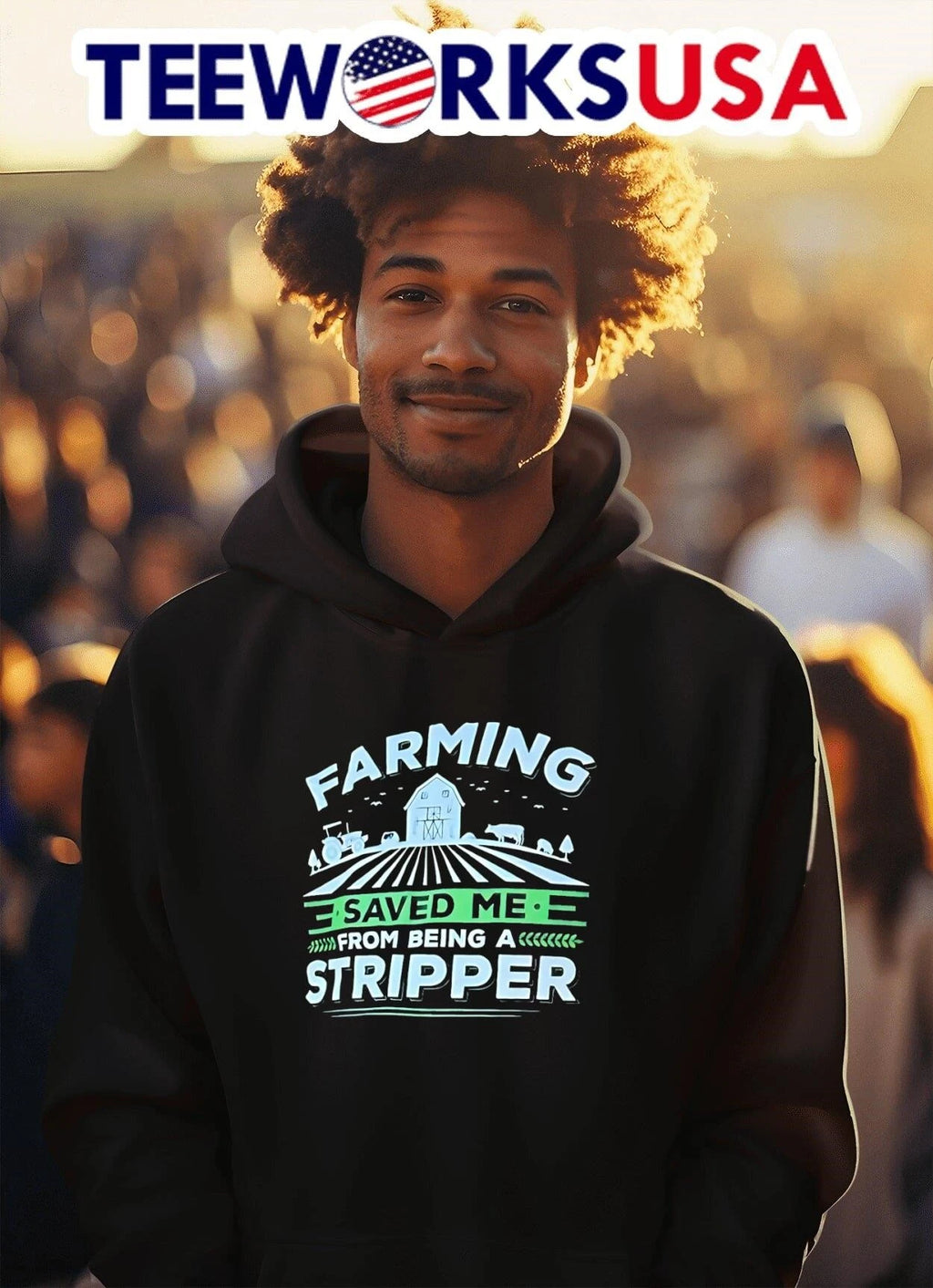 Farming Saved Me from Being a Stripper Farm Tractor - Adult & Kids T-Shirts, Sweatshirts & Hoodies apparel design preview 2