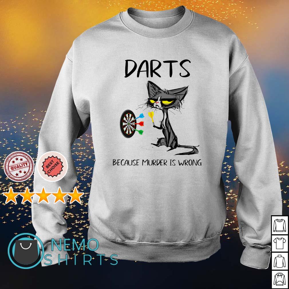 Cat darts because murder is wrong - Adult & Kids T-Shirts, Sweatshirts & Hoodies apparel design preview 4