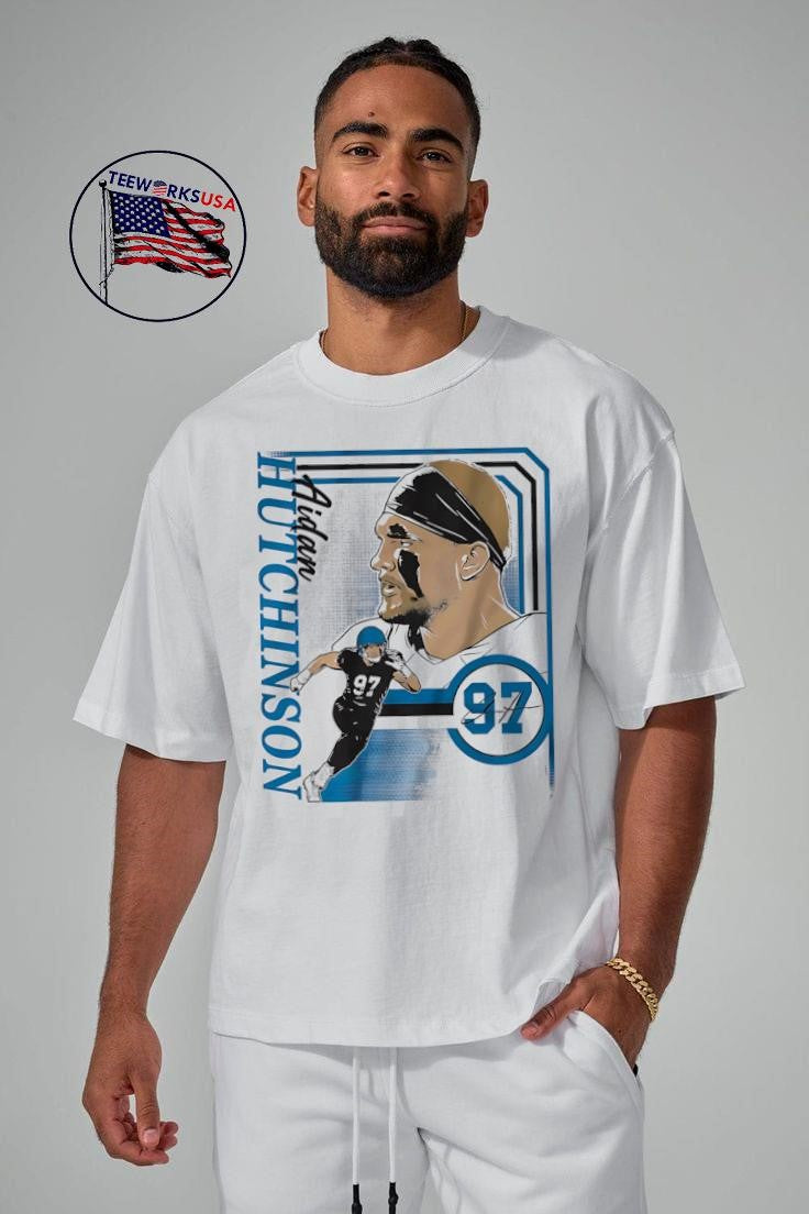 Detroit Lions Aidan Hutchinson Collage Frame 97 - Adult & Kids T-Shirts, Sweatshirts & Hoodies apparel design preview 5
