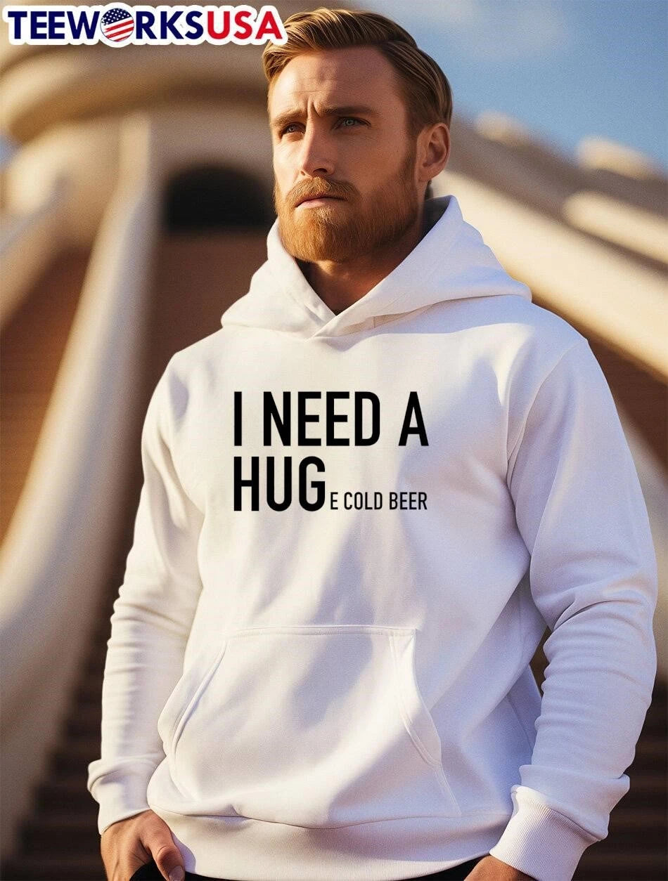 I Need A Huge Cold Beer Minimalist Bold Typography - Adult & Kids T-Shirts, Sweatshirts & Hoodies apparel design preview 2
