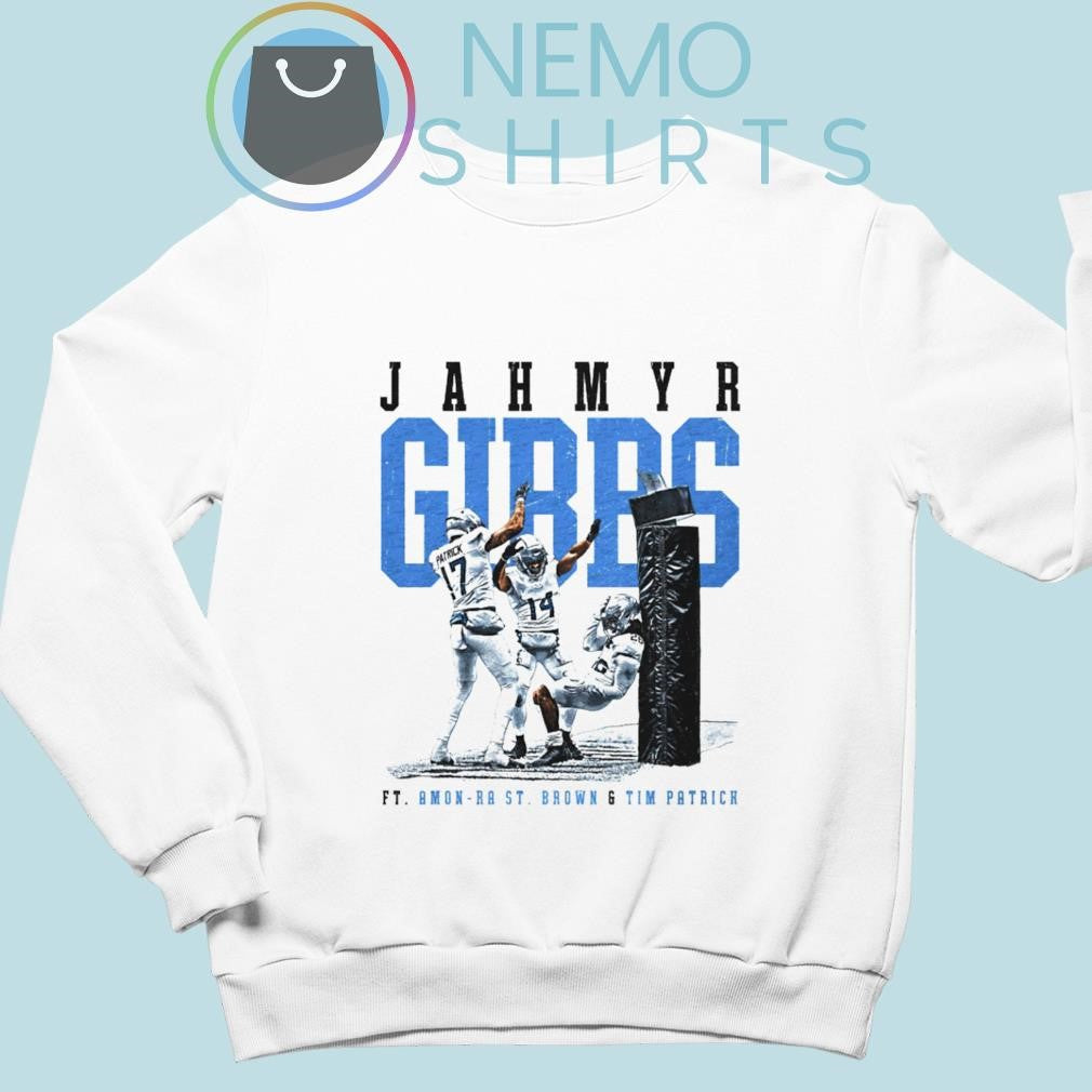 Jahmyr Gibbs Detroit Lions FT Amon Ra St Brown and - Adult & Kids T-Shirts, Sweatshirts & Hoodies apparel design preview 4