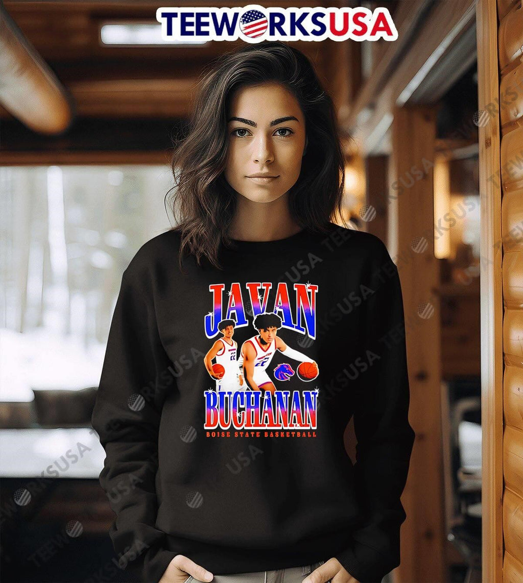 Javan buchanan boise state broncos player collage - Adult & Kids T-Shirts, Sweatshirts & Hoodies apparel design preview 6