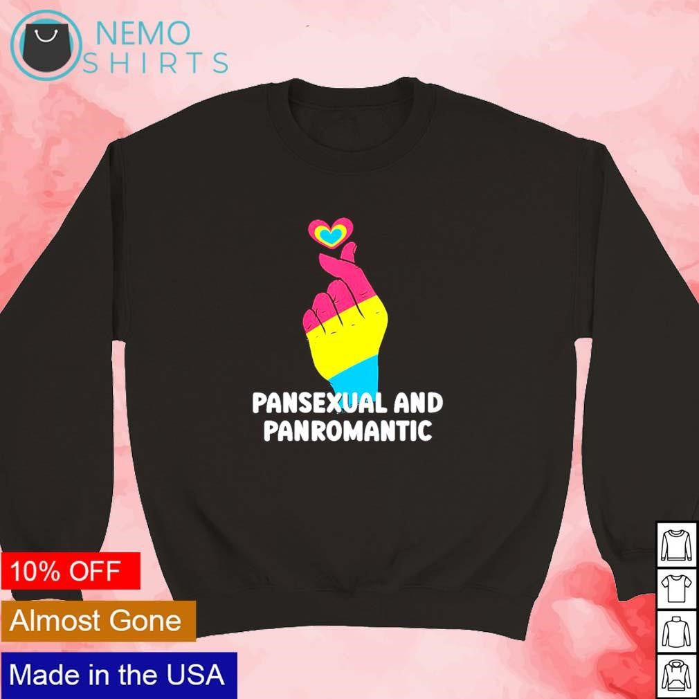 Pansexual and Panromantic LGBTQ mini heart hand - Adult & Kids T-Shirts, Sweatshirts & Hoodies apparel design preview 5