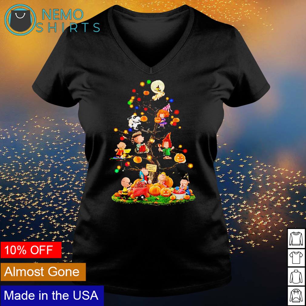 Peanuts characters Halloween tree welcome great - Adult & Kids T-Shirts, Sweatshirts & Hoodies apparel design preview 5