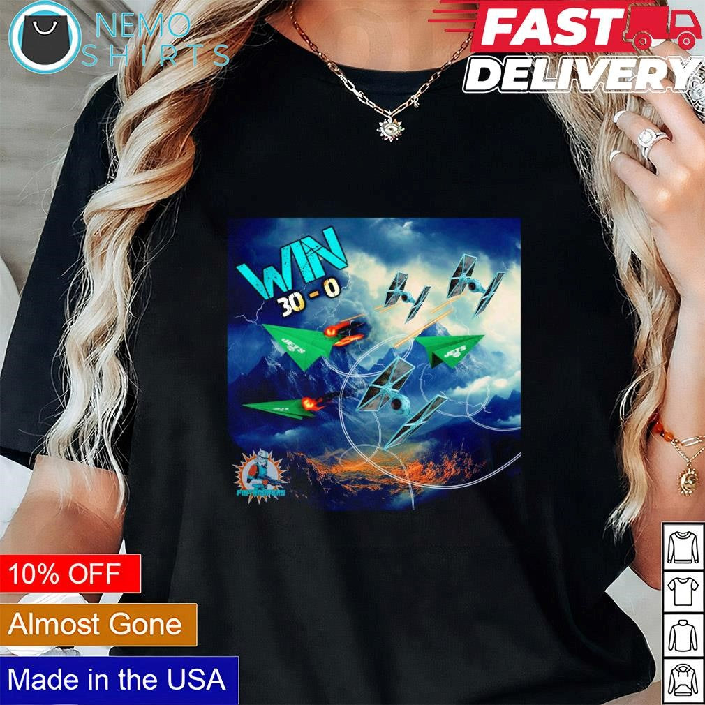 Miami Dolphins win NY Jets 30 0 - Adult & Kids T-Shirts, Sweatshirts & Hoodies apparel design preview 1