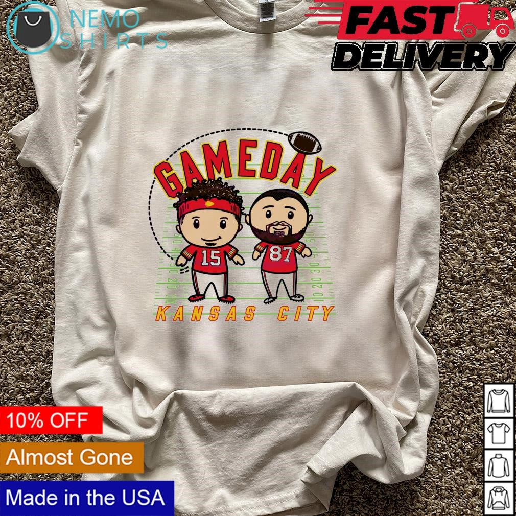 Gameday Kansas City Chiefs Patrick Mahomes and Travis - Adult & Kids T-Shirts, Sweatshirts & Hoodies apparel design preview 5