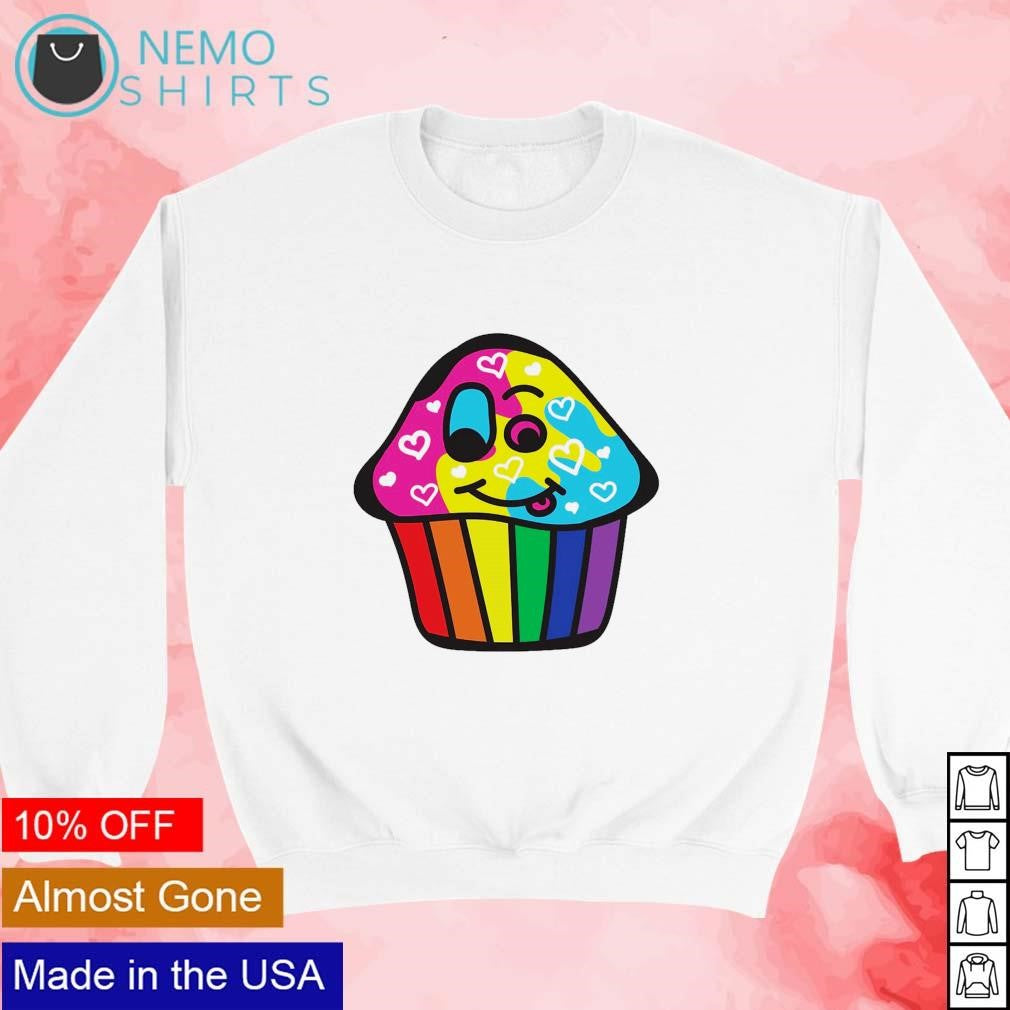 Rainbow cupcake Pansexual and Panromantic - Adult & Kids T-Shirts, Sweatshirts & Hoodies apparel design preview 3