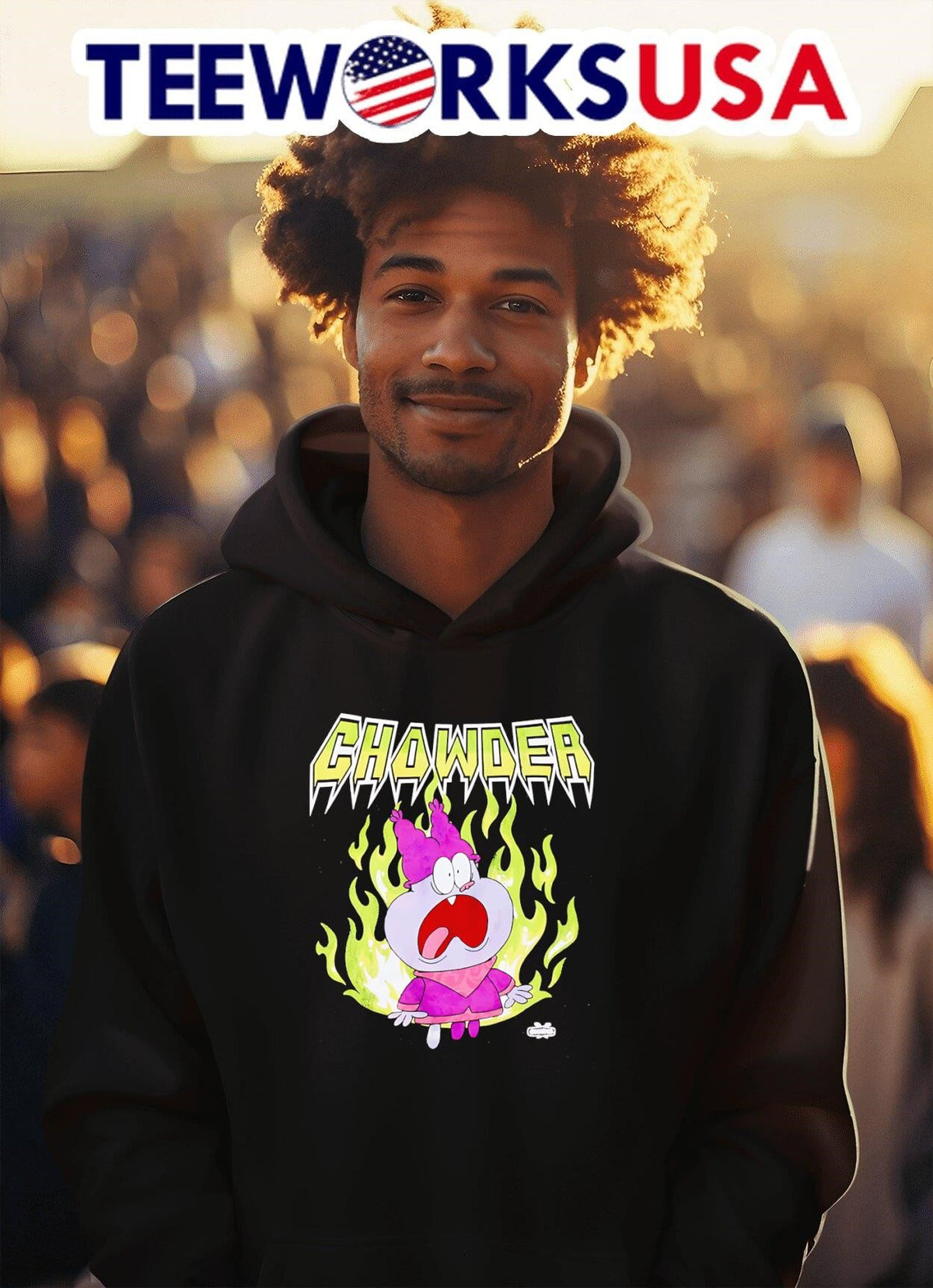 Chowder Metal Flames - Adult & Kids T-Shirts, Sweatshirts & Hoodies apparel design preview 2