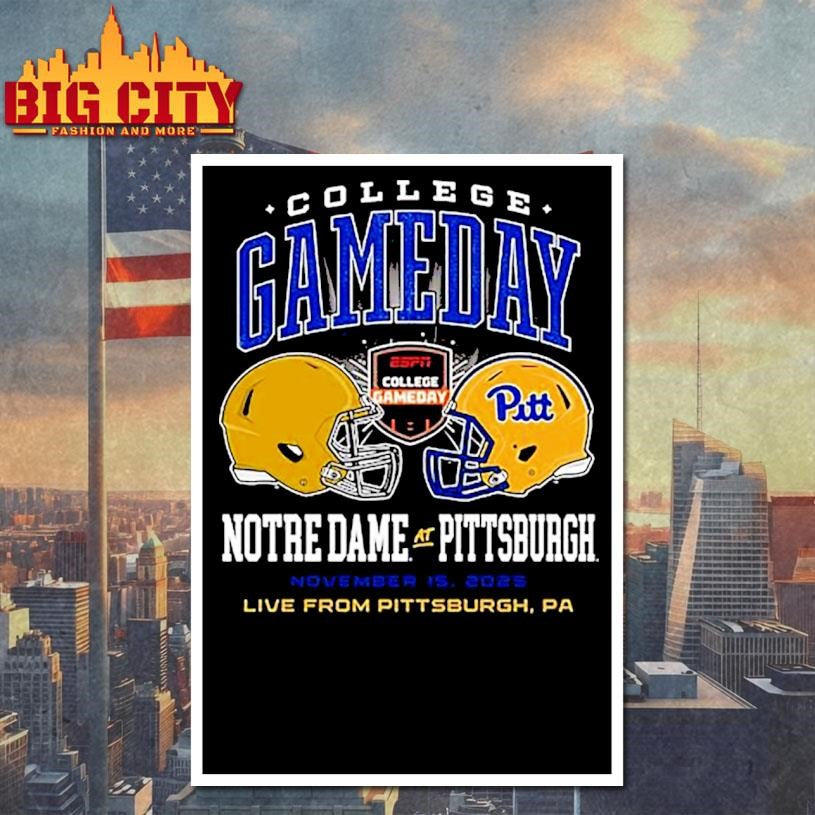 Pitt Panthers Black Football College Gameday vs Notre - Adult & Kids T-Shirts, Sweatshirts & Hoodies apparel design preview 4