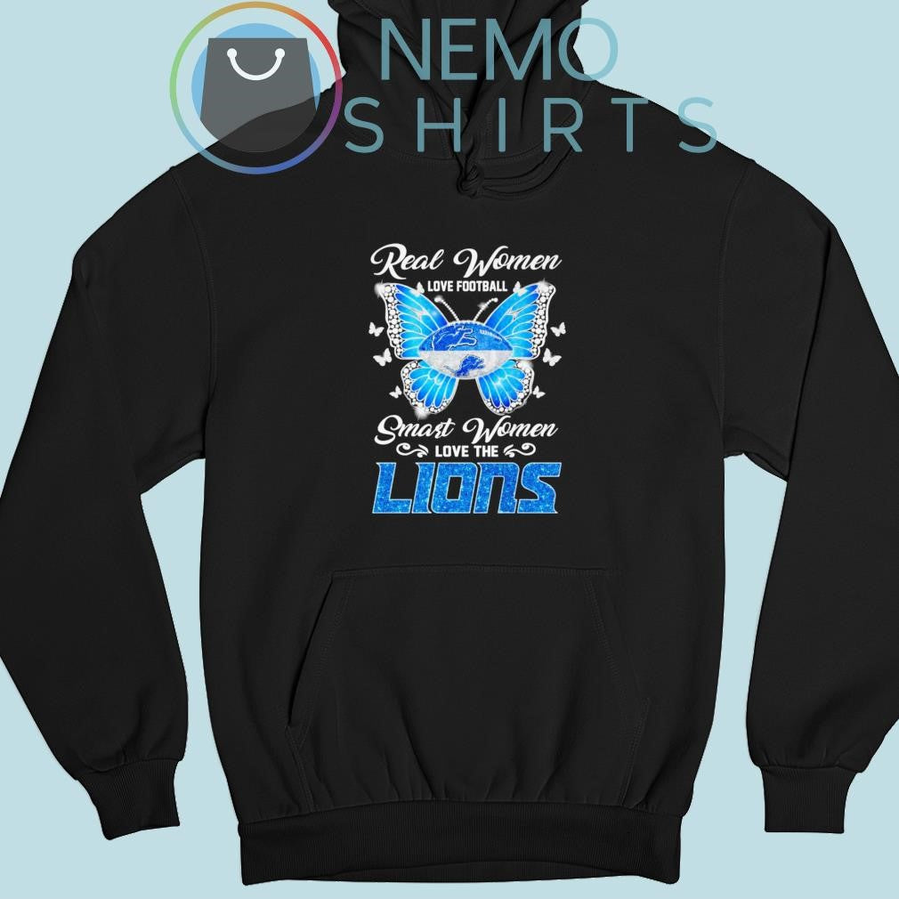 Real women love football smart the Detroit Lions - Adult & Kids T-Shirts, Sweatshirts & Hoodies apparel design preview 2