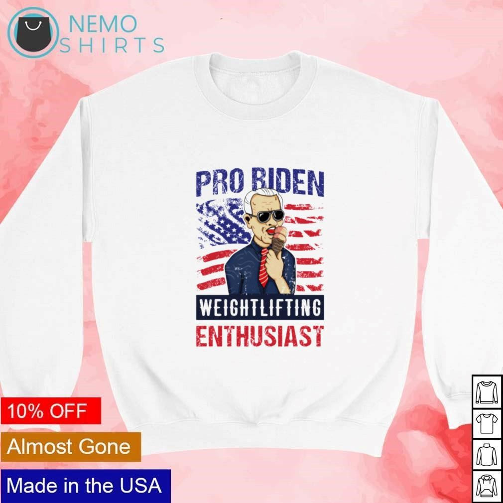 Pro Biden weightlifting enthusiast eating cream USA - Adult & Kids T-Shirts, Sweatshirts & Hoodies apparel design preview 4
