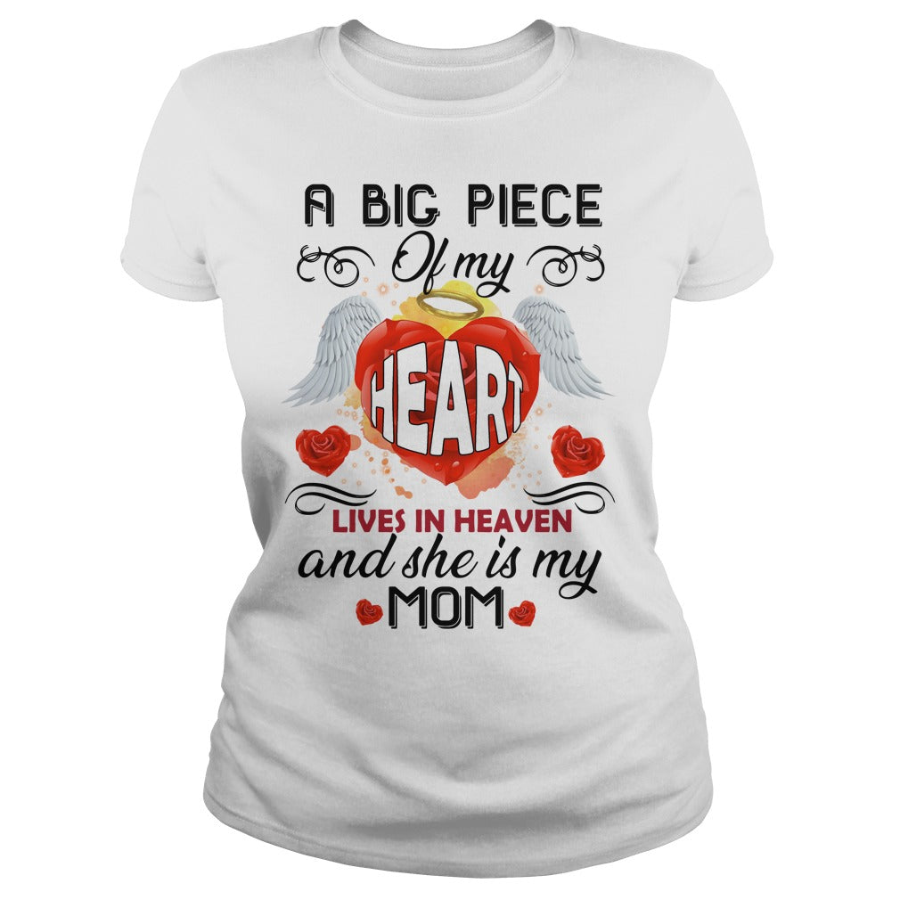 A Big Piece Of My Heart Lives In Heaven And She Is - Adult & Kids T-Shirts, Sweatshirts & Hoodies apparel design preview 2