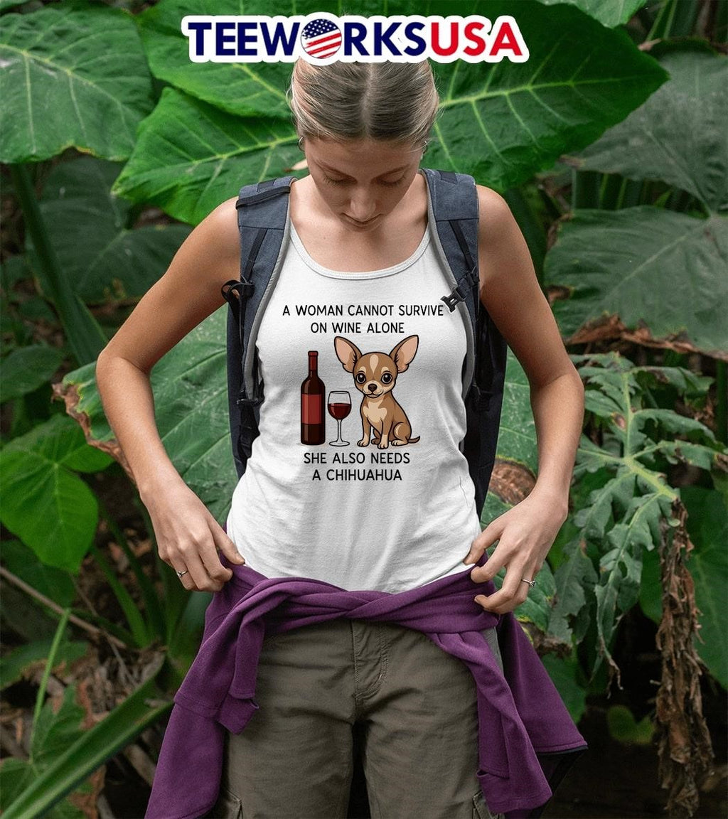 A Woman Cannot Survive On Wine Alone She Also Needs - Adult & Kids T-Shirts, Sweatshirts & Hoodies apparel design preview 5