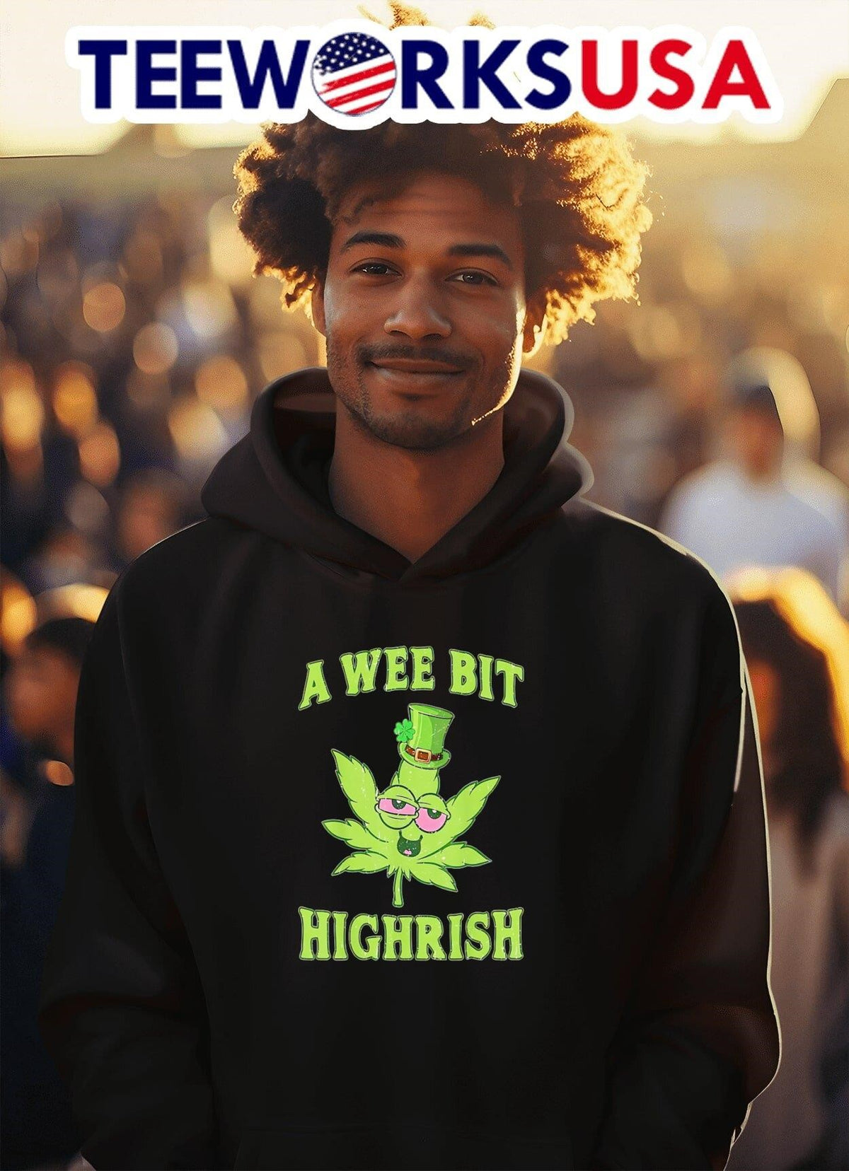 A wee bit highrish Happy St. Patrick's Day - Adult & Kids T-Shirts, Sweatshirts & Hoodies apparel design preview 2