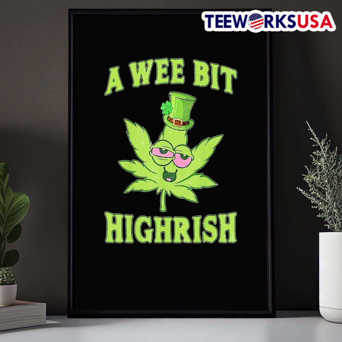 A wee bit highrish Happy St. Patrick's Day - Adult & Kids T-Shirts, Sweatshirts & Hoodies apparel design preview 5