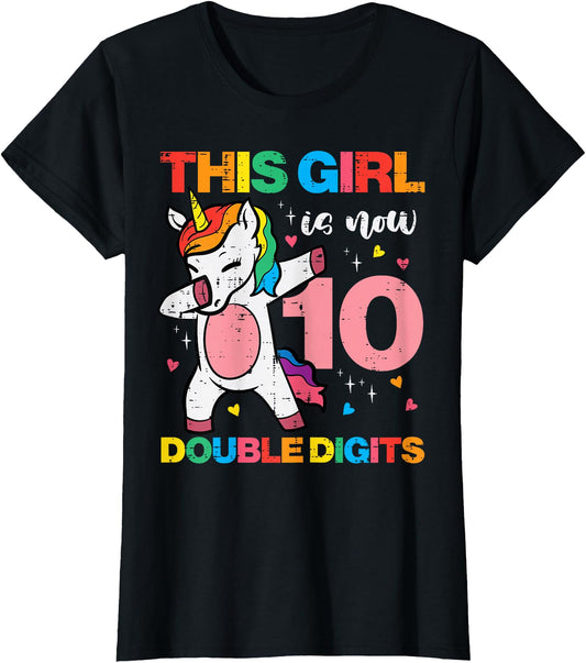 10Th Unicorn Dab This 10 Years Old Bday Party TShirt for Geeks