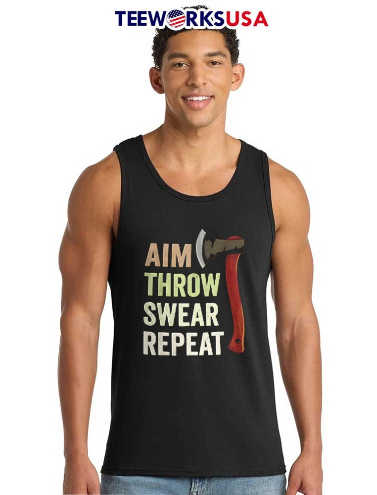 AIM Throw Swear Repeat Red Wood Handle Axe - Adult & Kids T-Shirts, Sweatshirts & Hoodies apparel design preview 6