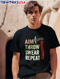 AIM Throw Swear Repeat Red Wood Handle Axe - Adult & Kids T-Shirts, Sweatshirts & Hoodies apparel design preview 1