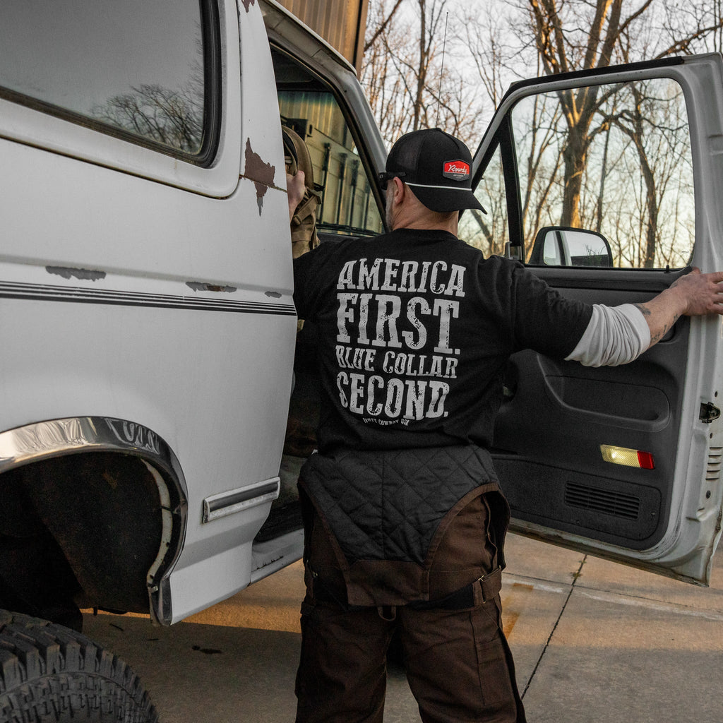 America First Blue Collar Second Men's - Adult & Kids T-Shirts, Sweatshirts & Hoodies apparel design preview 6