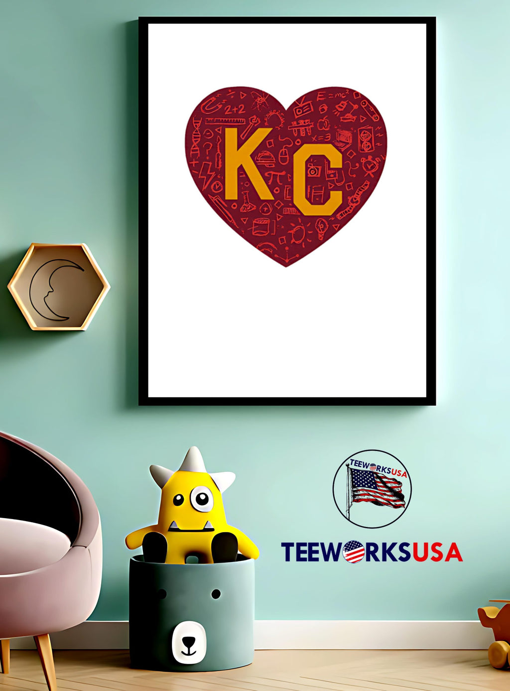 Academic KC Heart - Adult & Kids T-Shirts, Sweatshirts & Hoodies apparel design preview 4