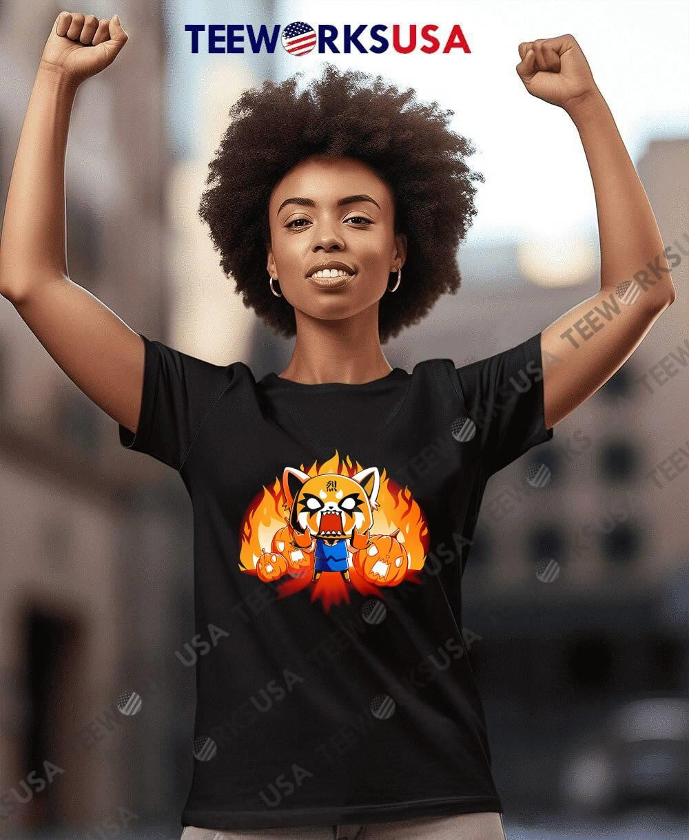 Aggretsuko's Happy Halloween cute - Adult & Kids T-Shirts, Sweatshirts & Hoodies apparel design preview 8