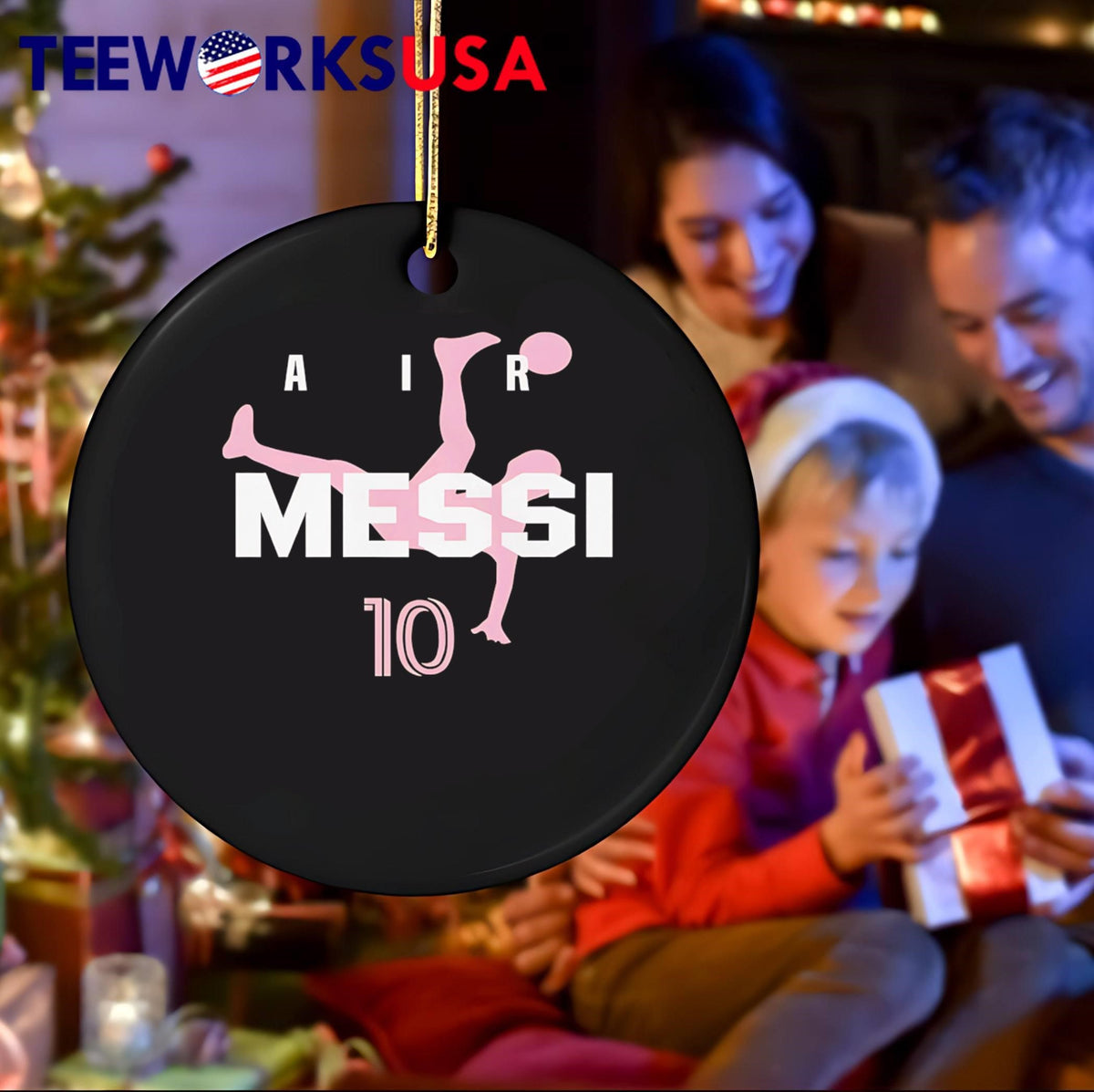 Air Messi 10 Soccer Icon Performs Overhead Kick - Adult & Kids T-Shirts, Sweatshirts & Hoodies apparel design preview 4