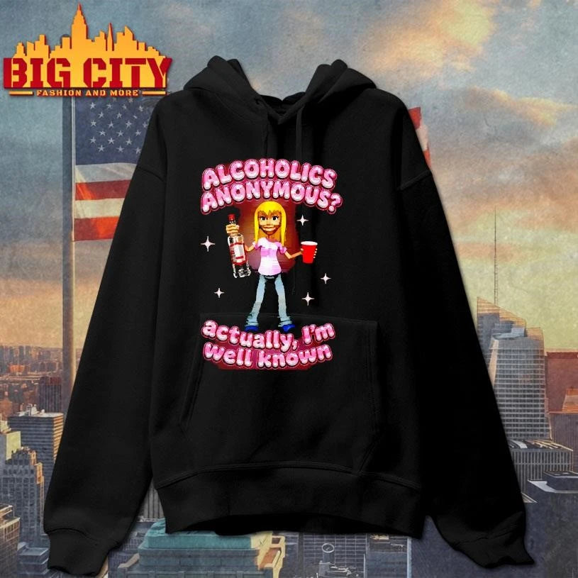 Alcoholics Anonymous Actually I'm Well Known Drinking - Adult & Kids T-Shirts, Sweatshirts & Hoodies apparel design preview 2