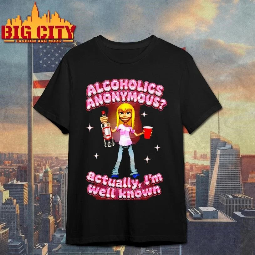 Alcoholics Anonymous Actually I'm Well Known Drinking - Adult & Kids T-Shirts, Sweatshirts & Hoodies apparel design preview 1