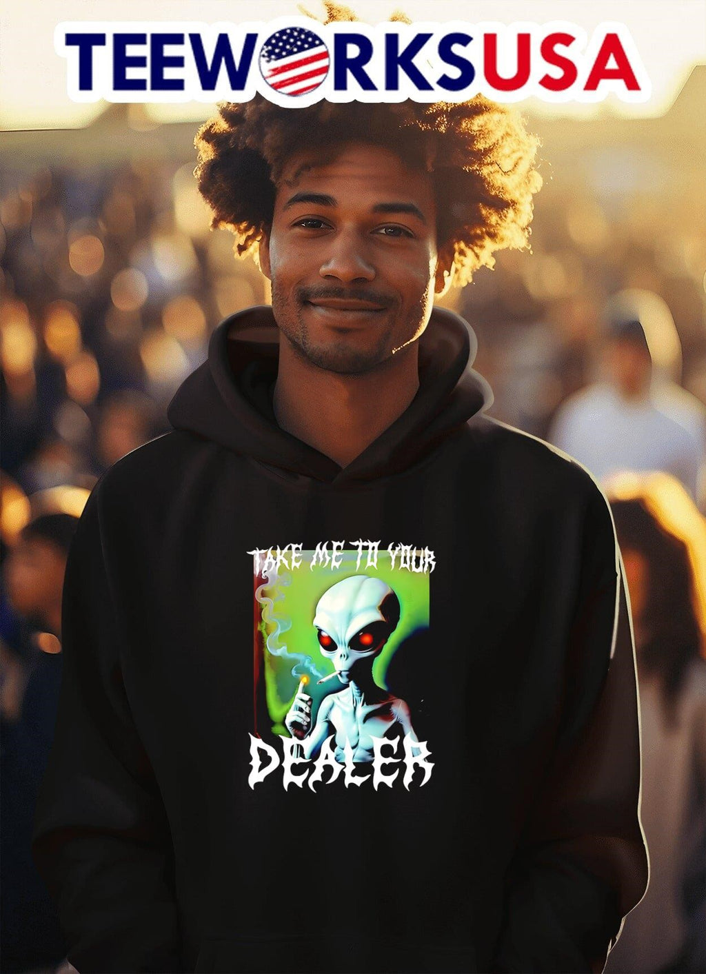 Alien smoking take me to your dealer - Adult & Kids T-Shirts, Sweatshirts & Hoodies apparel design preview 2