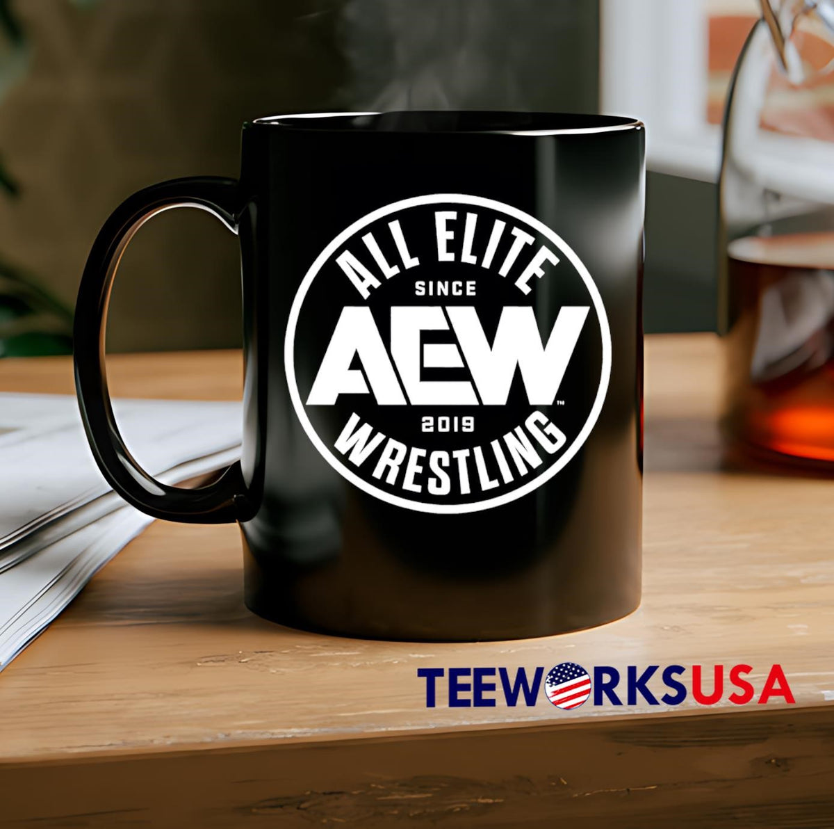 All Elite Aew Wrestling 2019 logo - Adult & Kids T-Shirts, Sweatshirts & Hoodies apparel design preview 2