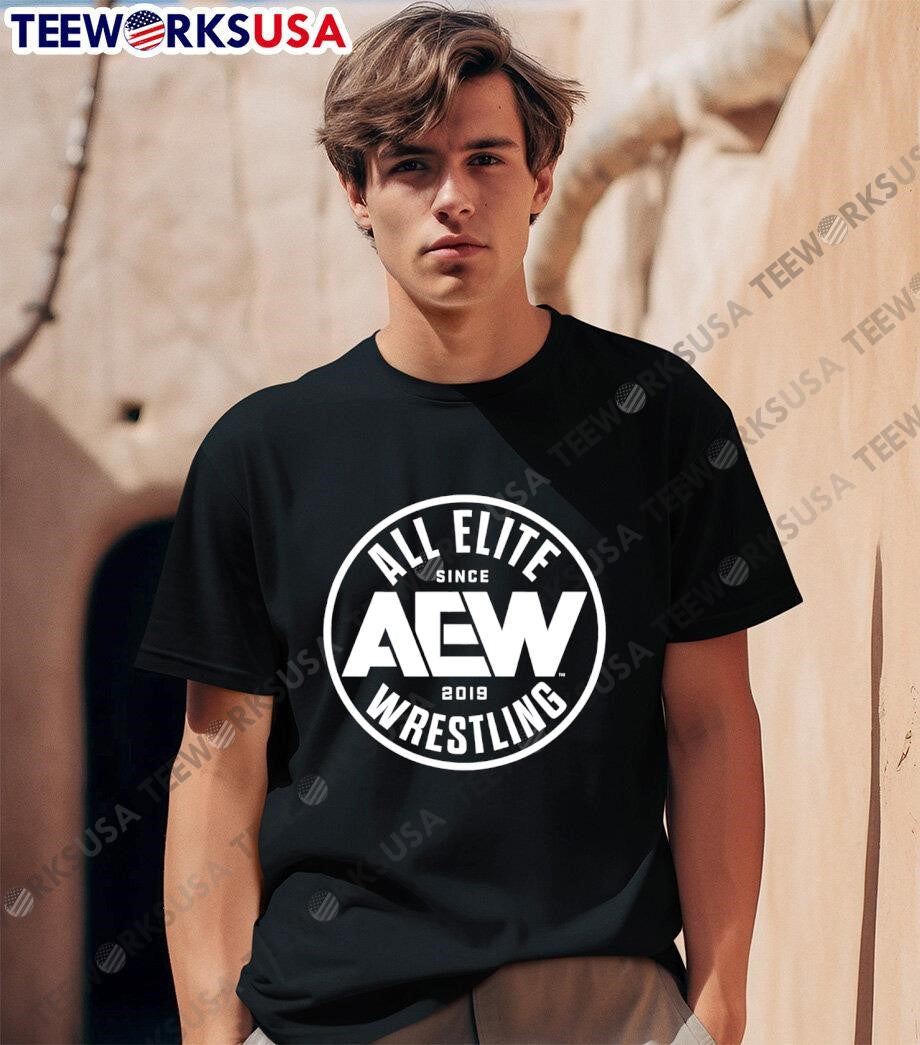 All Elite Aew Wrestling 2019 logo - Adult & Kids T-Shirts, Sweatshirts & Hoodies apparel design preview 1