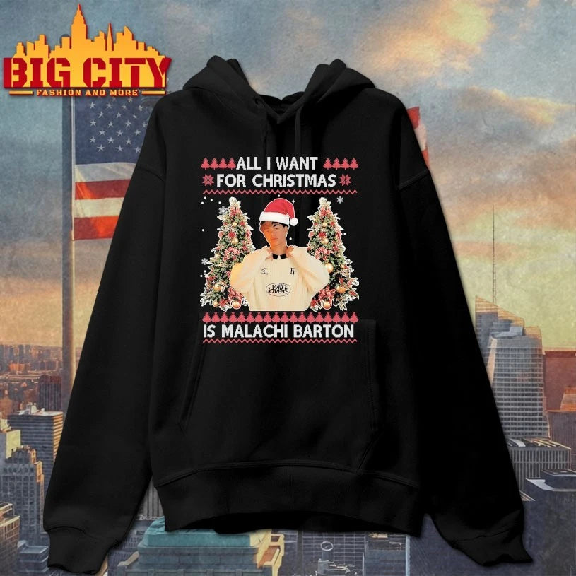 All I Want for Christmas Is Malachi Barton Ugly - Adult & Kids T-Shirts, Sweatshirts & Hoodies apparel design preview 2